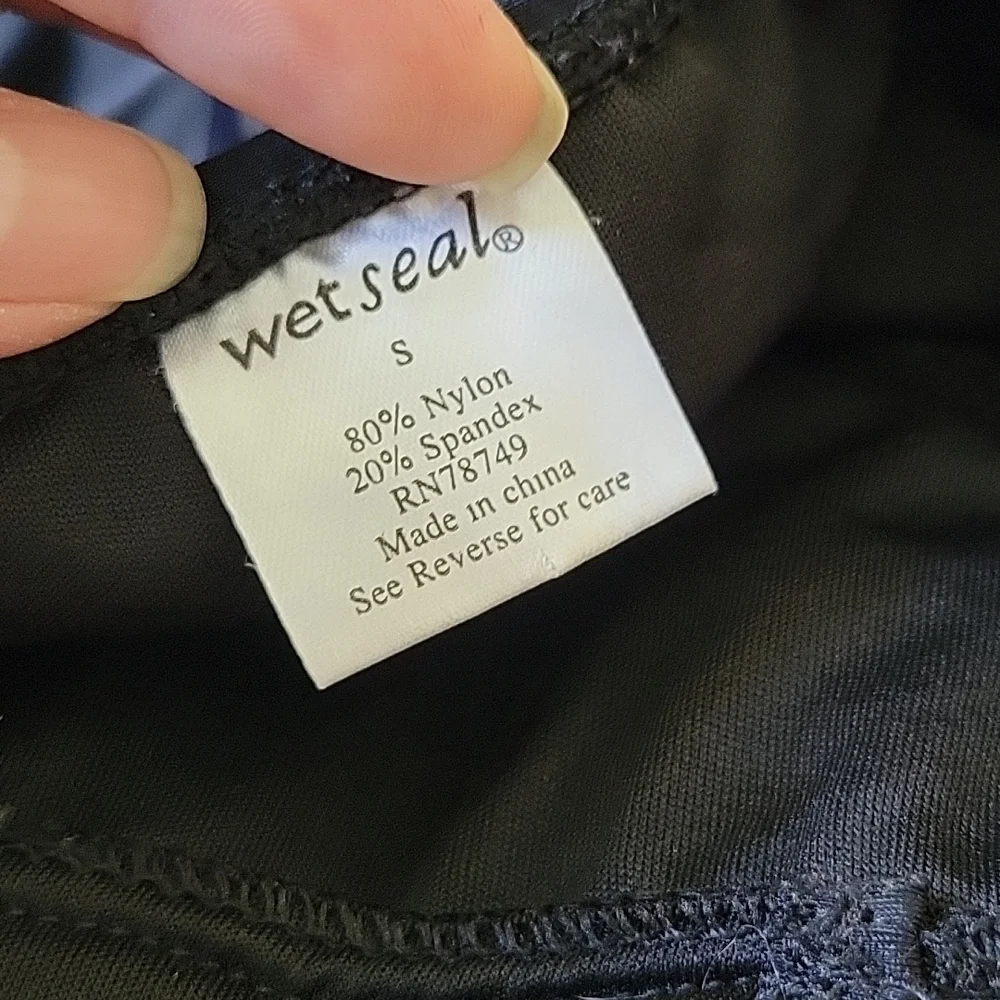 Wetseal Black Strappy Cutout One Piece swim suit, sz Small - Picture 5 of 6